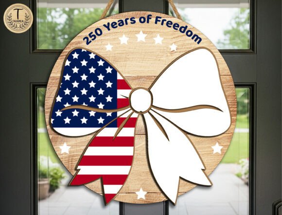 250 Years of Freedom: Patriotic Bow Laser Cut SVG Design