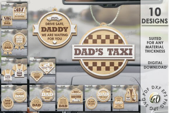 3D Father's Day Car Charms: A Unique Design Bundle