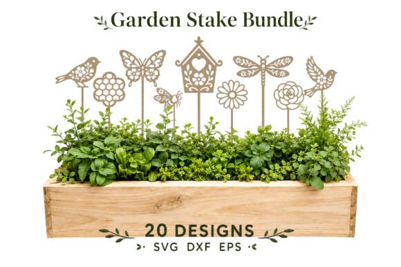 Beautiful Floral Garden Stakes with Birds & Bees
