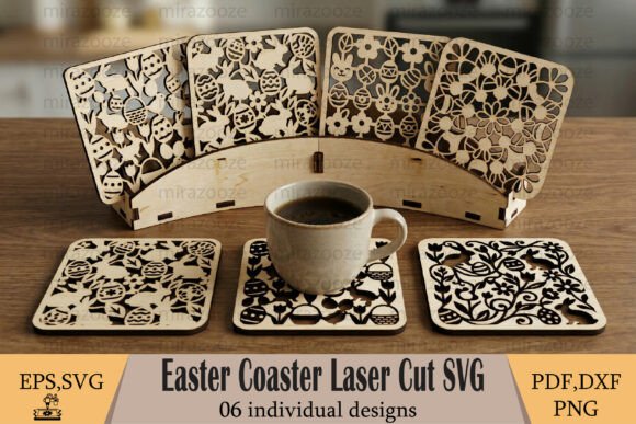 Charming Easter Coaster Laser Cut Bundle for Spring Decor