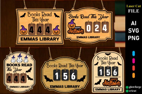 Custom Halloween Books Tracker Bundle