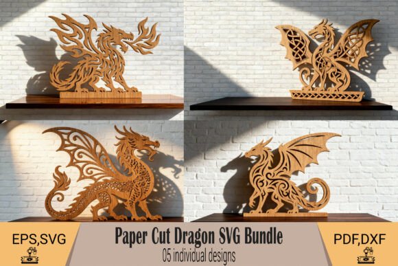 Dragon Papercut Laser SVG: Unleash Mythical Style