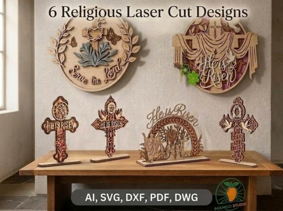 Elegant Faith-Based Laser Cut & Wood Design Templates