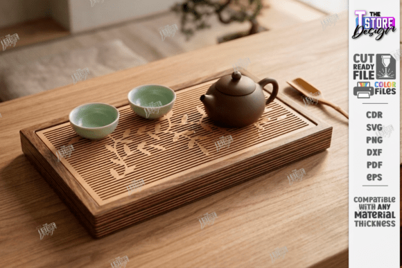 Elegant Laser Cut Gongfu Tea Tray for Serene Moments