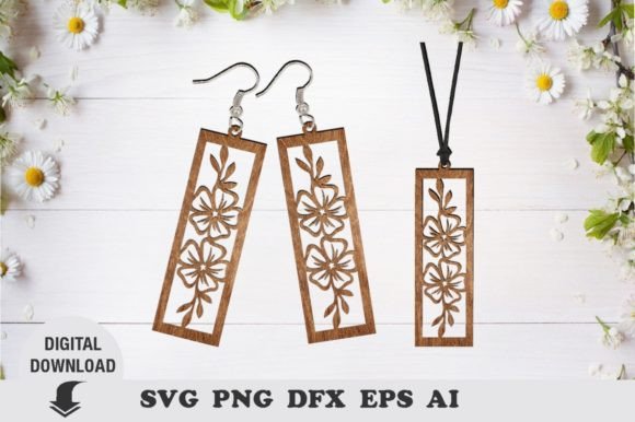 Floral Elegance: Laser Cut Earring Design Files