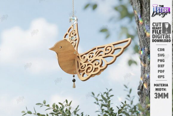 Flying Bird Ornament Laser Cut Garden Decor