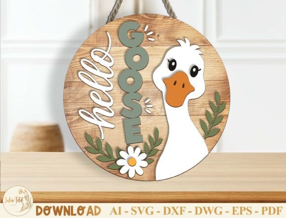 Funny Goose Welcome Sign SVG: Farmhouse Charm for Your Door