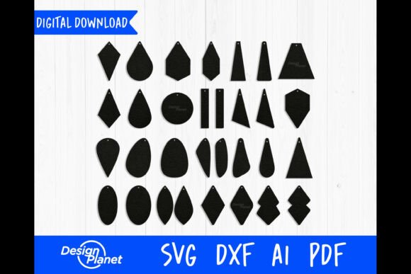 Geometric Earrings Template Bundle SVG: Craft Modern Jewelry