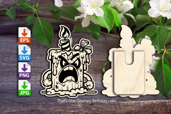 Grumpy Birthday Cake Gift Card Holder: A Design Asset That Delivers