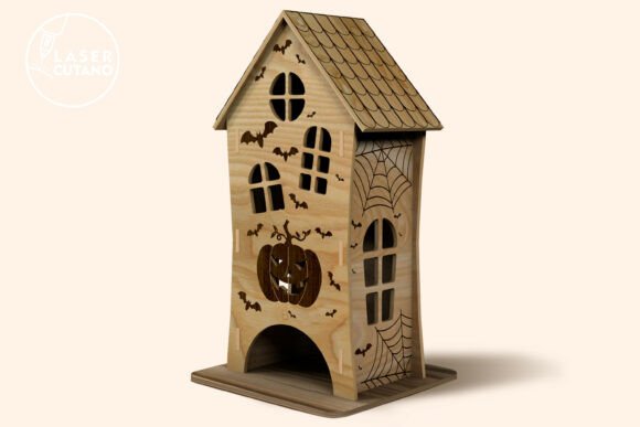Halloween House Lantern – Laser Cut