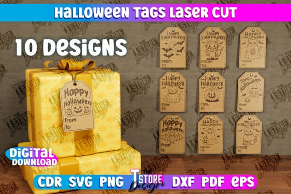 Halloween Tags Bundle: Perfect Gift Tags for CNC Projects