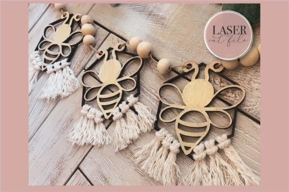 Honey Bee Macrame Garland Svg: Whimsical Nature Charm