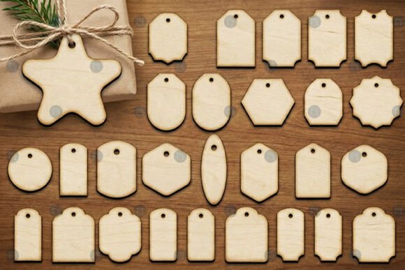 Laser Cut Gift Tag SVG Bundle for Crafting