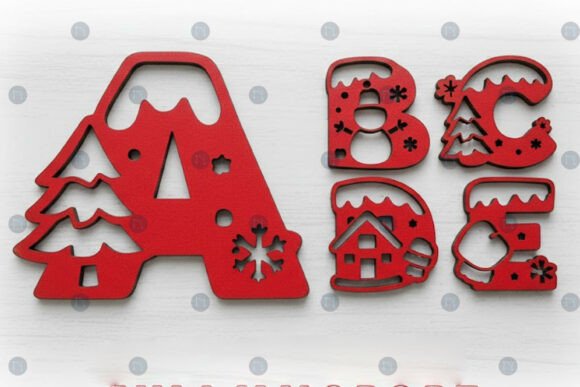Laser Cut Winter Alphabet SVG Bundle