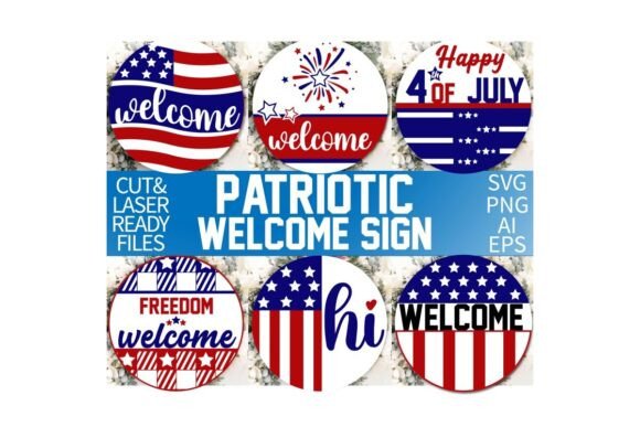 Patriotic Welcome Sign SVG PNG Bundle for Your Home