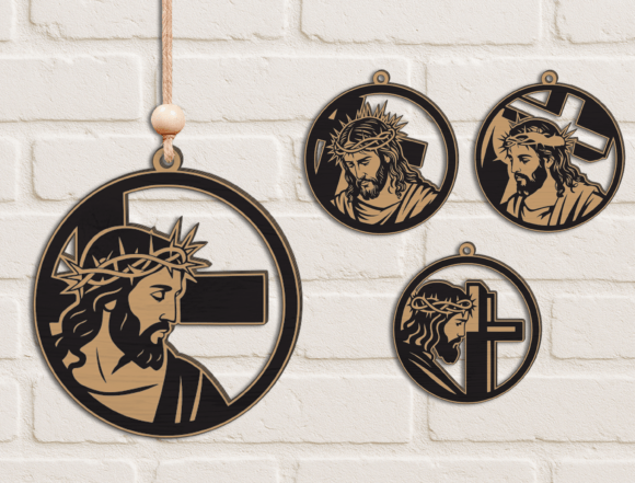 Sacred Elegance: The Jesus Crown of Thorns Christmas Ornament Design