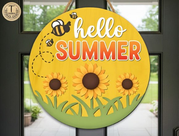 Sunflower Summer Door Sign SVG