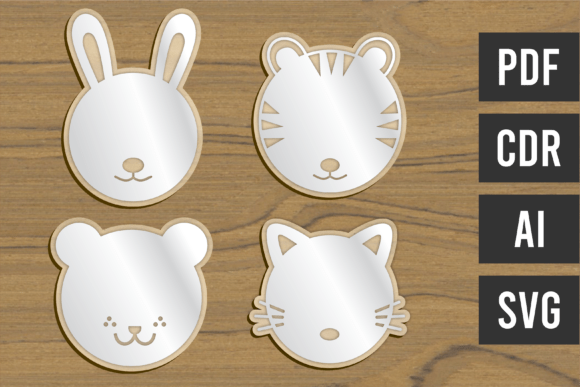 SVG Kids Mirror Bundle – Animal Decor for Playful Walls