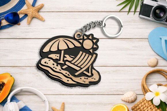 SVG Umbrella Summer Beach Keychain Gift: A Perfect Customizable Keepsake