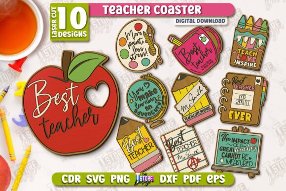 Teacher Coasters Bundle | School Design