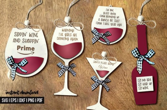 Wine Ornaments SVG & Wine Bundle SVG: Elevate Your Designs